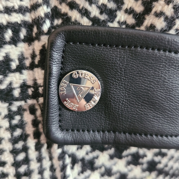 Guess houndstooth wool blend peacoat with pleather accents - Picture 12 of 14